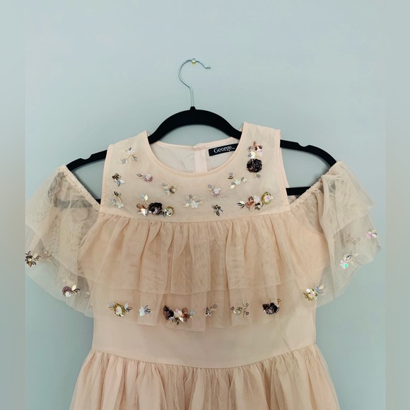 Flowy Blush Pink Tulle Dress - Picture 2 of 5